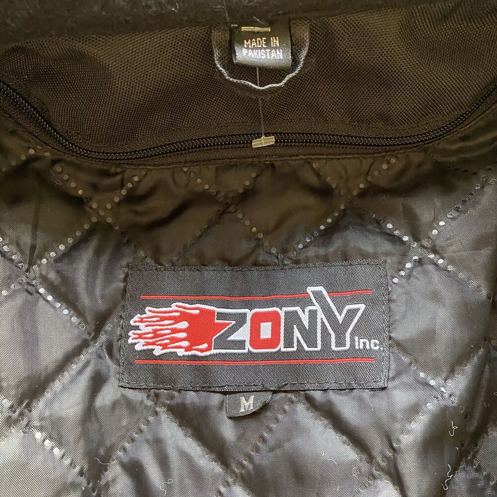 Zony Jacket Womens Medium Black/Purple Moto Coat Fitted Removable Lining - Picture 10 of 14